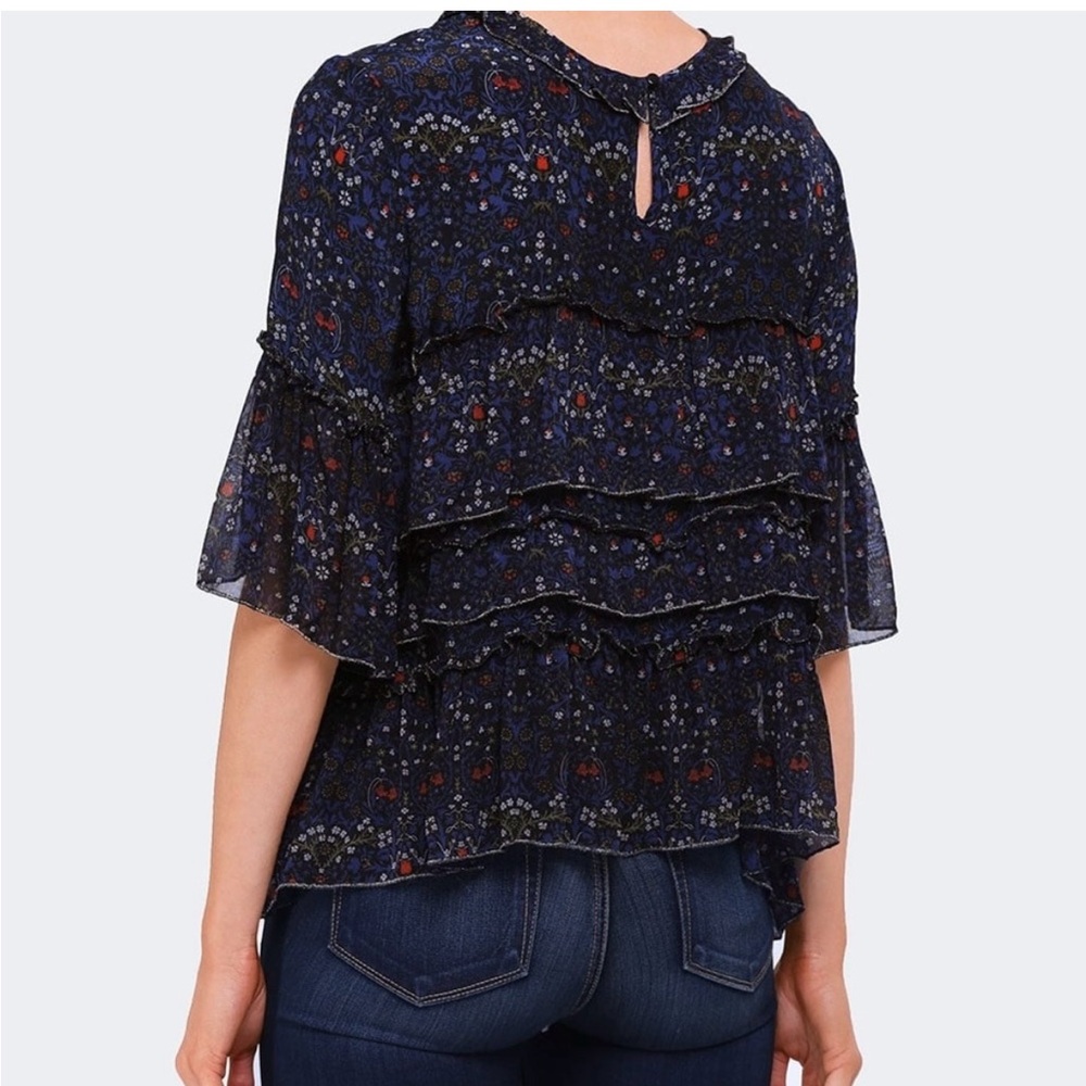 Velvet Floral Cali Ruffle Blouse - Picture 2 of 4